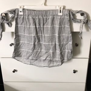 Plaid Side Knots Tie Top Like NEW